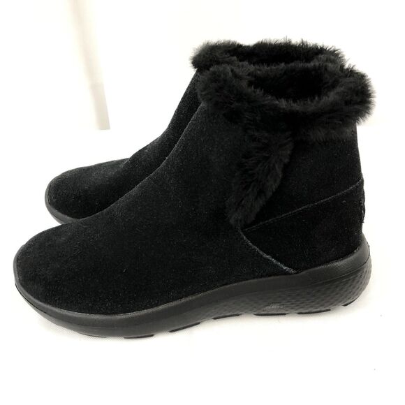Skechers On The Go Joy Bundle Up Boots Women's Size 6 Black Suede Gen 5 Bootie - Picture 1 of 10